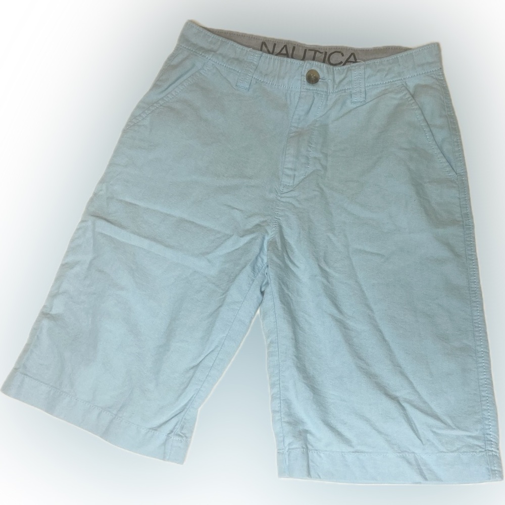 Nautica Light Pastel Blue Spring Church Young Men Boys shorts size 14